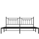  Metalni okvir za krevet s uzglavljem crni 200x200 cm | shoptok.hr