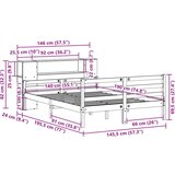 vidaXL krevet s regalom za knjige bez madraca 140x190 cm od borovine | shoptok.hr