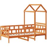  Dnevni krevet s krovom voštano smeđi 90x200 cm masivna borovina | shoptok.hr