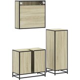  3-dijelni set kupaonskog namještaja boja hrasta sonome drveni | shoptok.hr