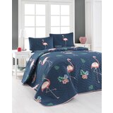 Big filamin - dark blue dark bluepinkgreen double quilted bedspread set