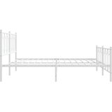  Metalni okvir kreveta uzglavlje i podnožje bijeli 193x203 cm | shoptok.hr