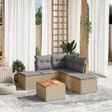 vidaXL 6-dijelni set vrtnih sofa s jastucima bež od poliratana | shoptok.hr