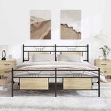 Maison Chic Kovinski posteljni okvir - Dvoposteljna postelja - Zakonska postelja brez vzmetnice sonoma hrast 183x213 cm-J43, (21768490) | Shoptok.si
