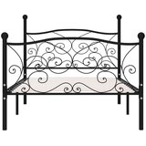 vidaXL Posteljni okvir z letvenim dnom črn kovinski 90x200 cm, (20647205) | Shoptok.si