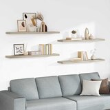  Plutajuće zidne police 4 kom boja hrasta 120x23,5x3,8 cm MDF | shoptok.hr