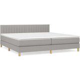  Box spring postelja z vzmetnico svetlo siva 200x200 cm blago, (20897254) | Shoptok.si