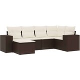  6-dijelni set vrtnih sofa od poliratana s jastucima smeđi | shoptok.hr