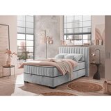 MID.YOU POSTELJA Z VZMETNICO 120 cm x 200 cm , tekstil, leseni material svetlo siva | Shoptok.si