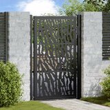  Vrtna vrata crna 100x150 cm dizajn s čeličnim tragovima | shoptok.hr