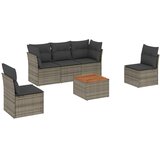  6-dijelni set vrtnih sofa od poliratana s jastucima sivi | shoptok.hr