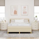  Krevet s opruga kutije s madracem Krema 190 x 140 cm tkanina | shoptok.hr