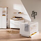 Paidi OTROŠKA POSTELJICA Oscar 145,4/76,2/83,3 cm bela, barve hrasta | Shoptok.si