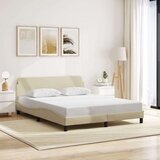  Okvir za krevet s uzglavljem krem 160 x 200 cm od tkanine | shoptok.hr