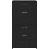  Komoda sa 6 ladica crna 50 x 34 x 96 cm od konstruiranog drva | shoptok.hr