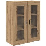 vidaXL Visok predalnik 2 pcs Umetni hrast Inženirski les in steklo | Shoptok.si