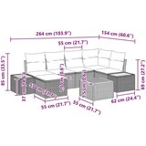  Set vrtnog kauča od 7 dijelova s jastučićima Crni Poli Ratan Akacija | shoptok.hr