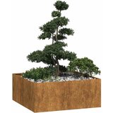 vidaXL Planter Rusty 100x100x40 cm Vremensko odporno jeklo | Shoptok.si