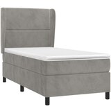 Box spring krevet s madracem svjetlosivi 100x200 cm baršunasti | shoptok.hr