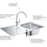 Grohe K200 31562SD1 Pomivalnik, 860 x 500 mm, armatura, reverzibilna, Satin nerjaveče jeklo | Shoptok.si