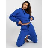 Fashion Hunters Cobalt blue women's tracksuit with insulation Cene