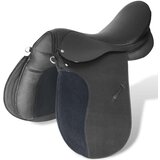 vidaXL Jahalno Sedlo Set 17,5" Pravo Usnje Črne Barve 12 cm 5-v-1 | Shoptok.si