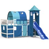  The Living Store Otroški pograd s stolpom moder 90x190 cm trdna borovina - Otroški Pograd, (21448994) | Shoptok.si
