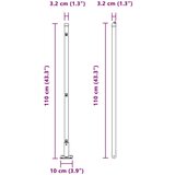  Postovi Ograde Set od 52 Pocinčana čelika 3.2 x 3.2 x 110 cm | shoptok.hr