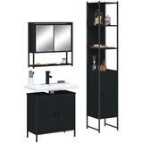  3-dijelni set kupaonskog namještaja crni od konstruiranog drva | shoptok.hr