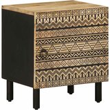  Krevetni ormarić crni 40x33,5x46 cm Puno grubo drvo Mango | shoptok.hr