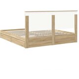  Postelja s shranjevanjem z vzglavjem Sonoma hrast 180 x 200 cm, (5000105805) | Shoptok.si