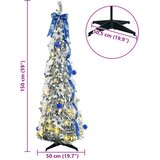  Umjetno božićno drvce s 100 LED svjetlima Bijelo 150 cm PVC | shoptok.hr