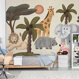  Foto tapeta - Children\'s Africa - Animals With Simple Shapes 250x175 Vodootporna | shoptok.hr