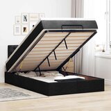  Otomanski okvir kreveta s madracem crni 120x200cm od tkanine | shoptok.hr