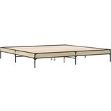 vidaXL Posteljni okvir sonoma hrast 200x200 cm inž. les in kovina, (21128816) Cene