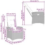  Fotelja za ležanje s pločom za čaj Crna 62 x 64 x 112 cm - Crna | shoptok.hr