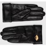 Karl Lagerfeld Usnjene rokavice ženske, črna barva, 245W3603