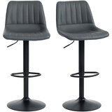 HOMCOM barski stol umetno usnje, jeklo 43D x 49,5Š x 91 111V cm Temno siv, (5000242641) | Shoptok.si