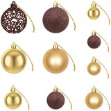  Set božićnih kuglica 100 komada 3/4/6 cm smeđi/brončani/zlatni Slike