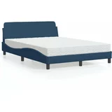  Krevet s madracem plavi 120 x 200 cm od tkanine