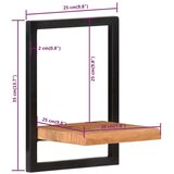 vidaXL Zidne police 2 kom 25 x 25 x 35 cm masivni bagrem i čelik | shoptok.hr