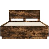  Krevetna konstrukcija S LED lampica Dimljeni hrast 150 x 200 cm | shoptok.hr