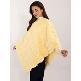 Fashion Hunters Light yellow women's fur poncho