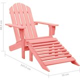 vidaXL Vrtna stolica Adirondack s otomanom od masivne jelovine roza | shoptok.hr