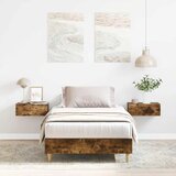 vidaXL posteljni okvir brez ležišča Dimljen hrast 90x190 cm Cene