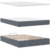  Otomanski krevet s madracem tamnosivi 140x200 cm baršunasti | shoptok.hr