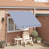 Tenda na ručno uvlačenje 250 cm plavo-bijela prugasta | shoptok.hr