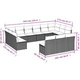  13-dijelni set vrtnih sofa s jastucima poliratan crni | shoptok.hr