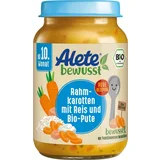 Bio korenje v kremi z rižem in bio puranom - 220 g