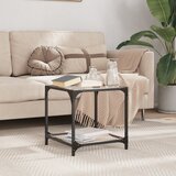 vidaXL Stolić za kavu s crnom staklenom površinom 40x40x40 cm čelik Cijene